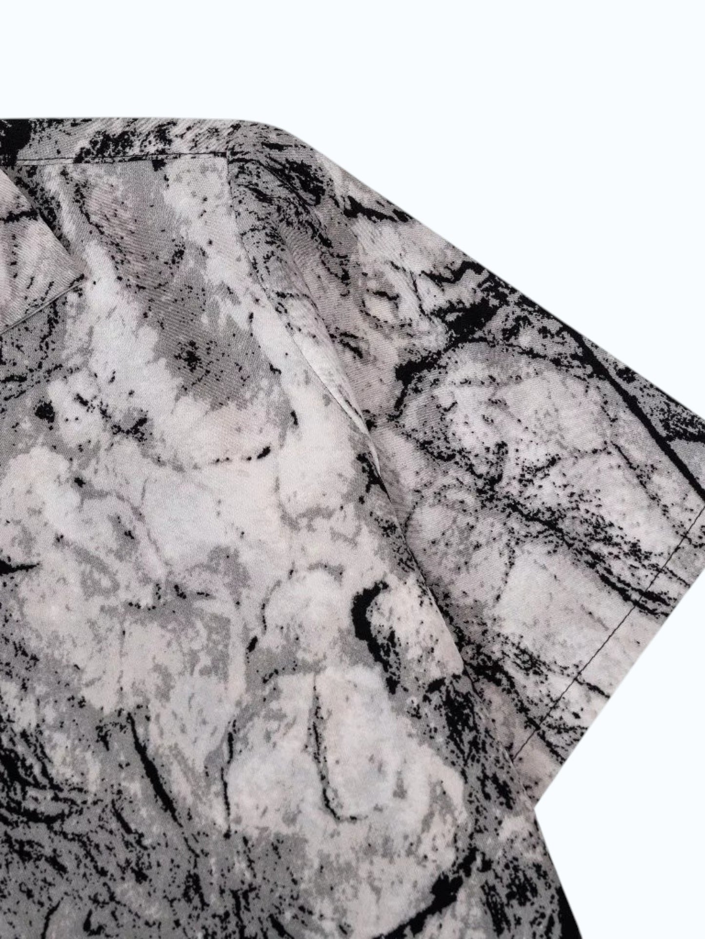 Men's Black Grey Marble Print Shirt