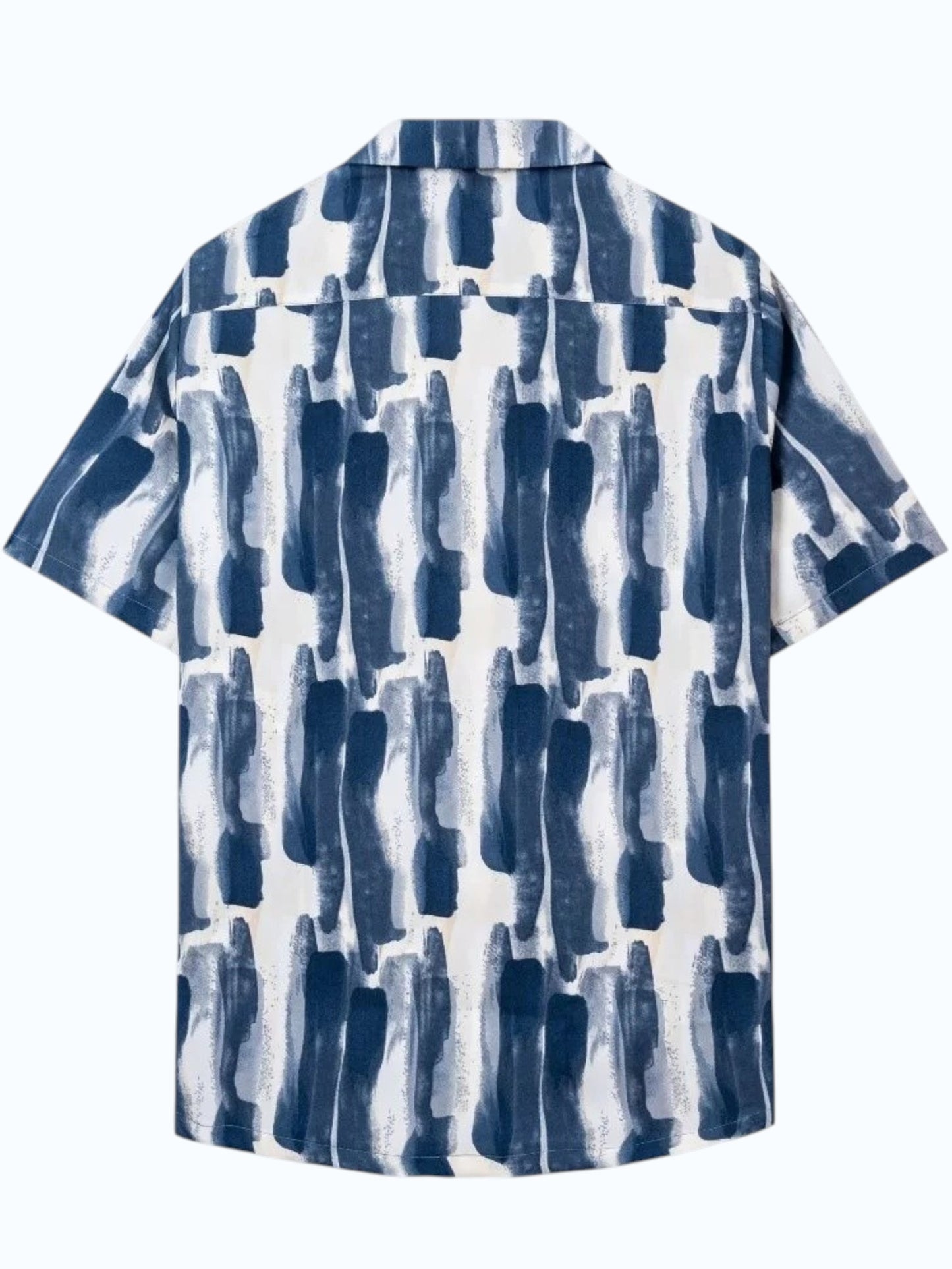 Men's Blue Abstract Brush Print Shirt