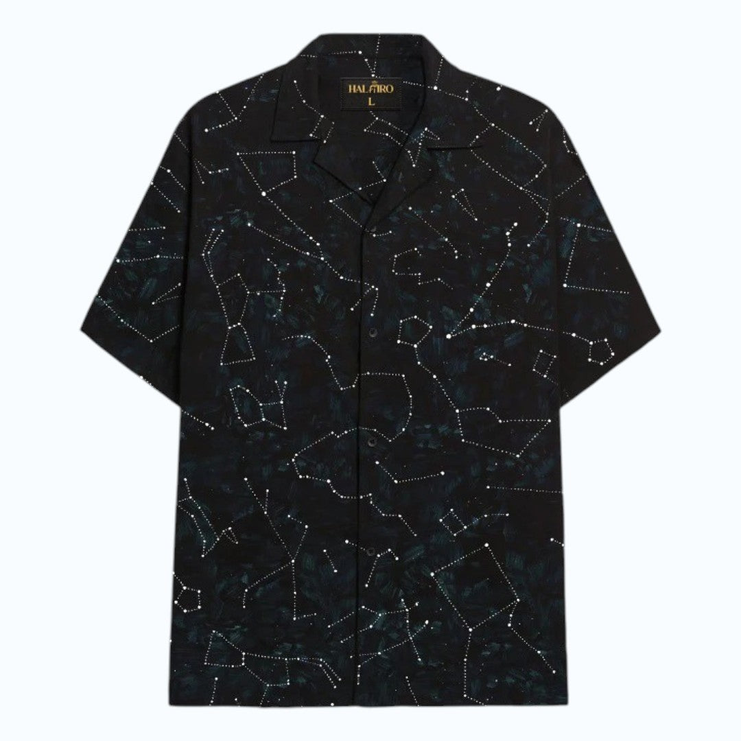 Constellation Print Black Shirt