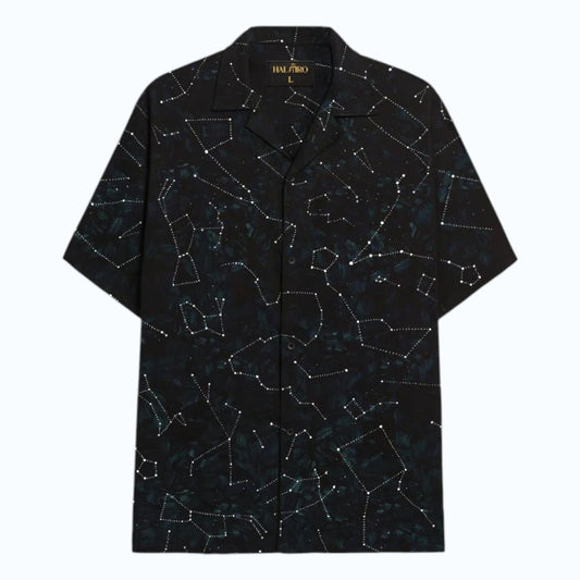 Constellation Print Black Shirt