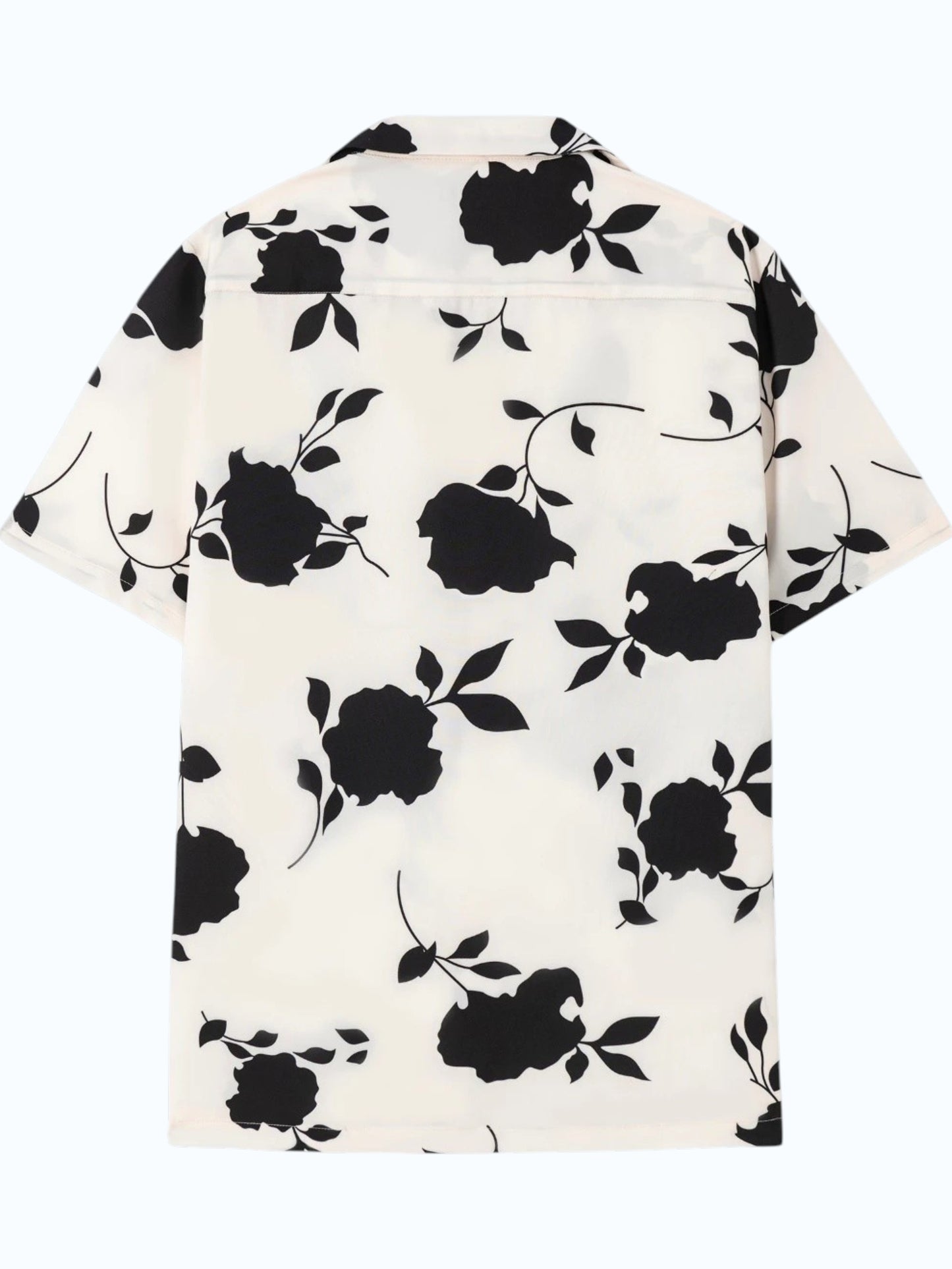 Men's White Black Floral Print Shirt