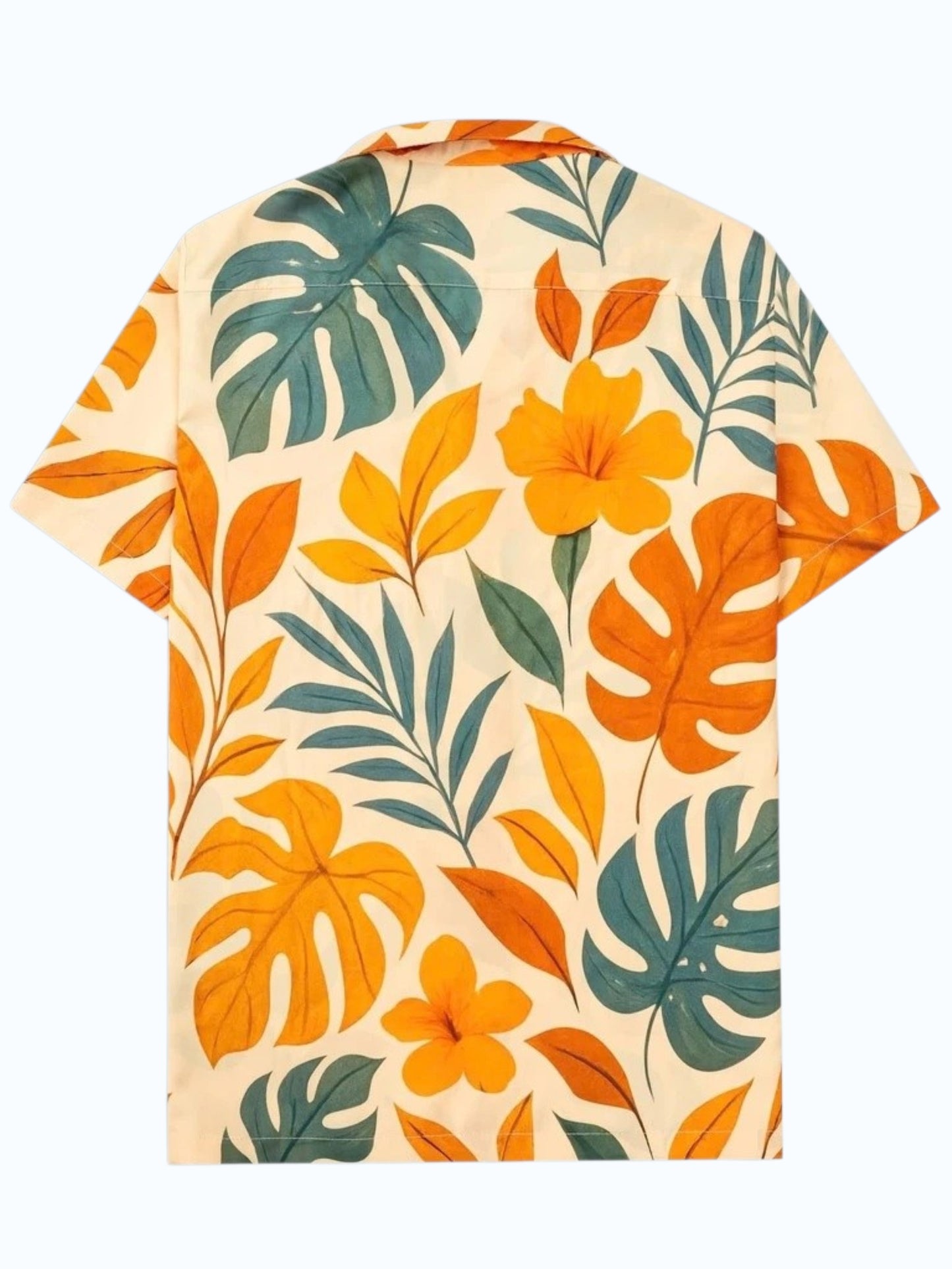 Men's Cream Tropical Floral Print Shirt