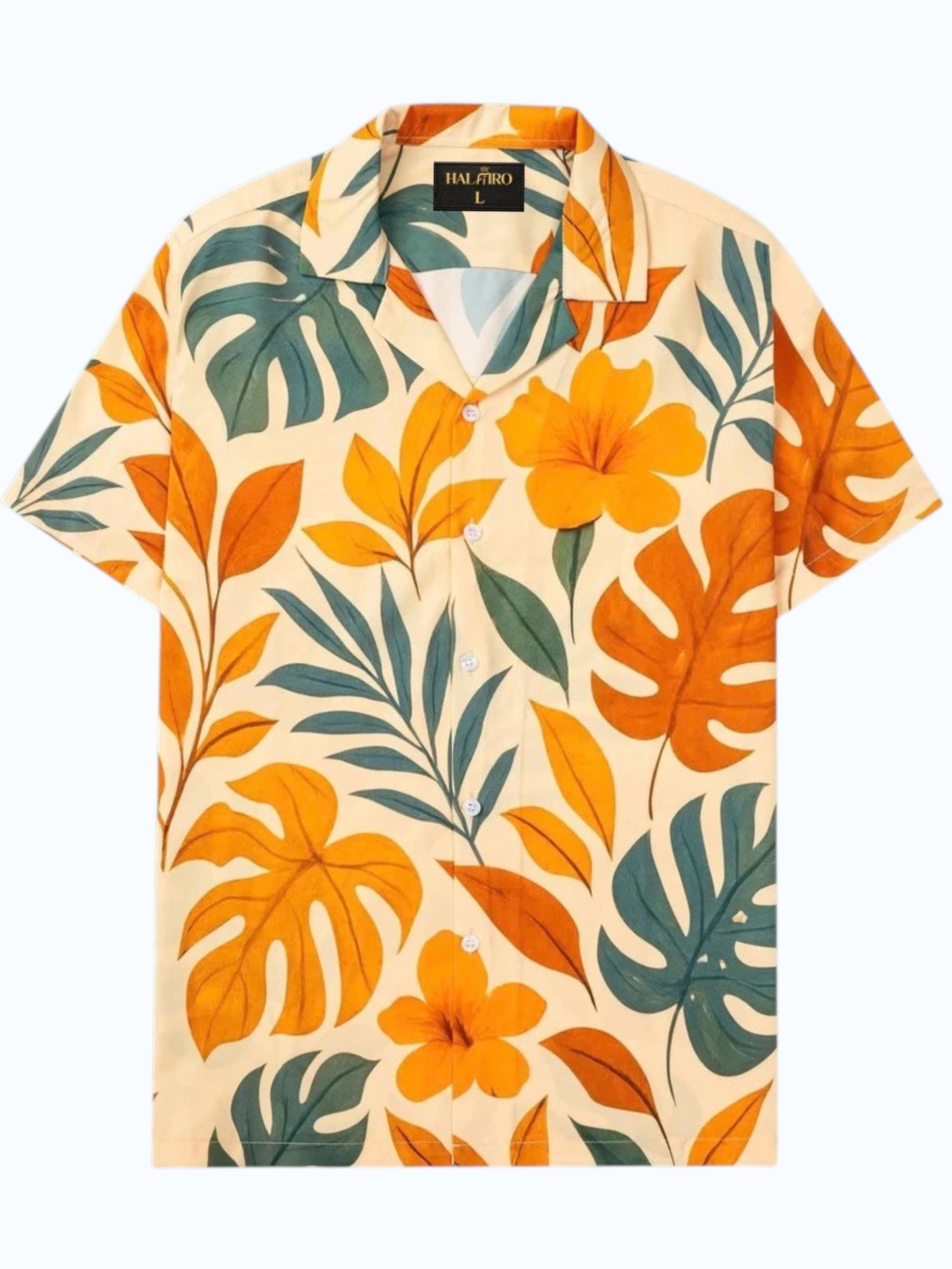 Men's Cream Tropical Floral Print Shirt