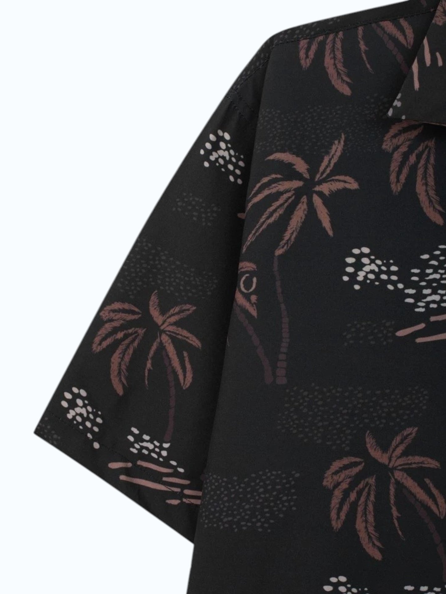 Men's Black Tropical Palm Print Shirt