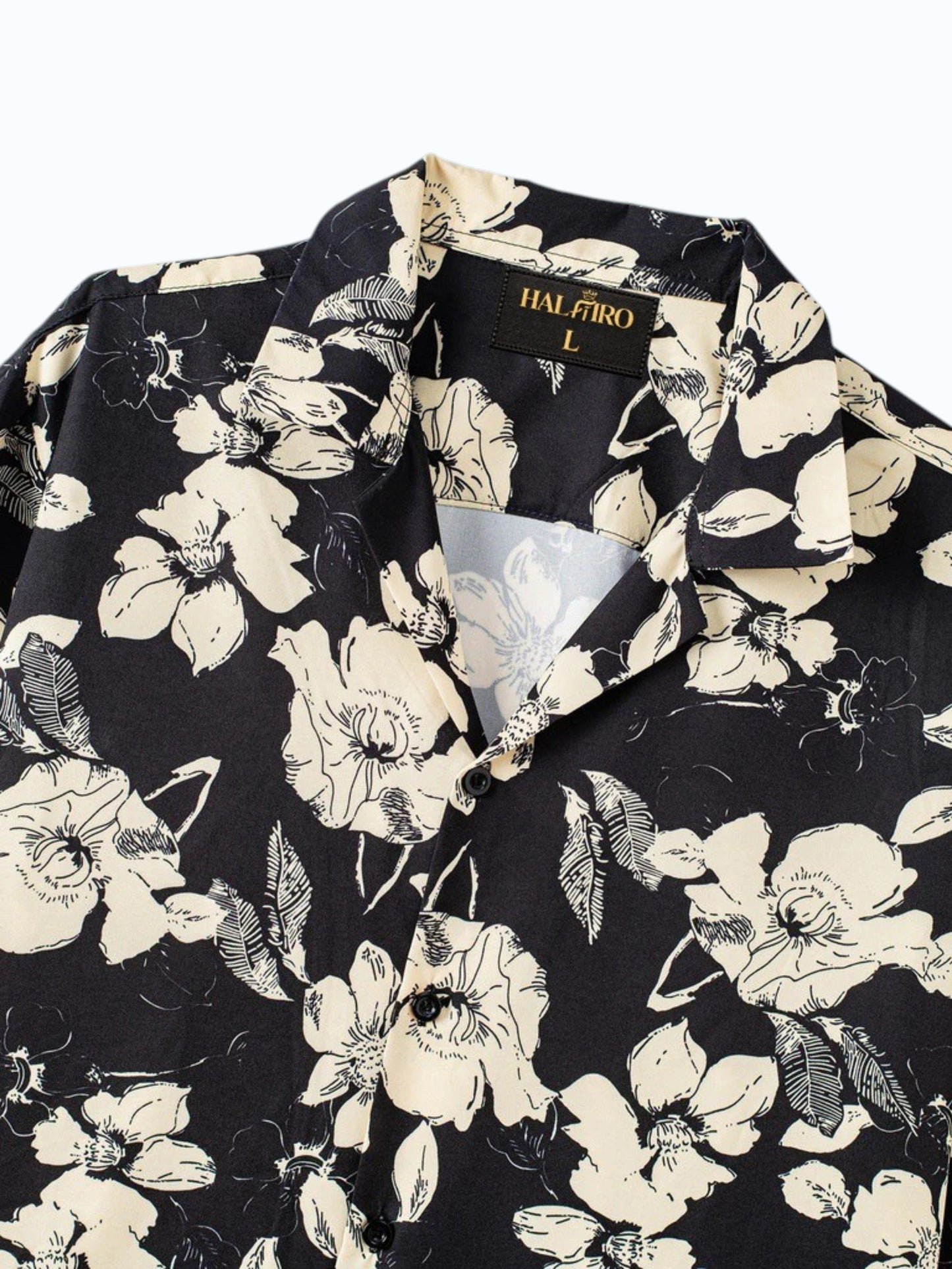 Men's Black Floral Print Shirt