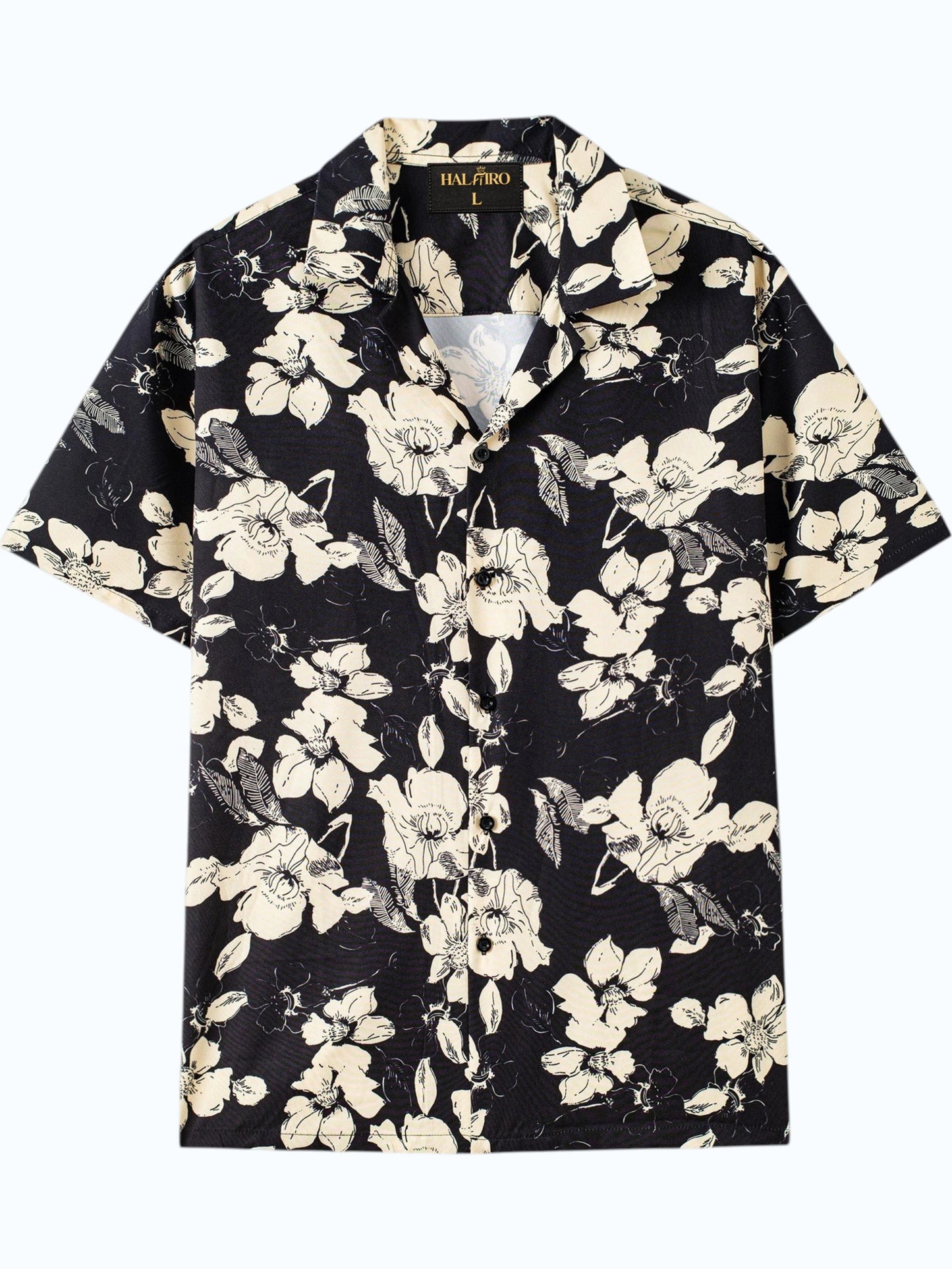 Men's Black Floral Print Shirt