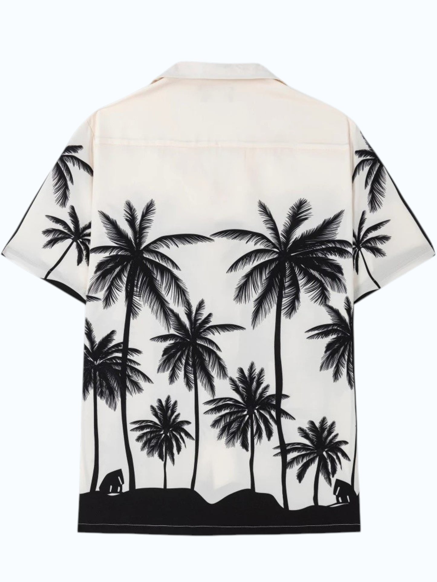 Men's White Tropical Palm Print Shirt