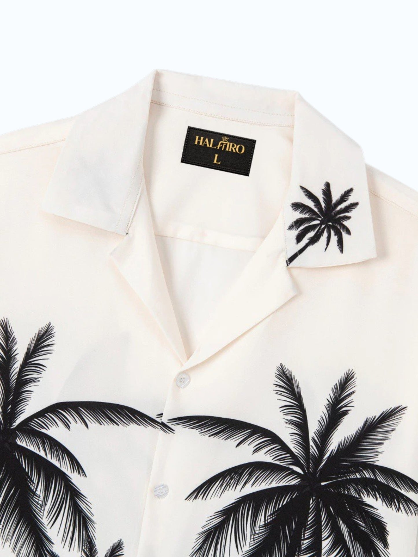 Men's White Tropical Palm Print Shirt
