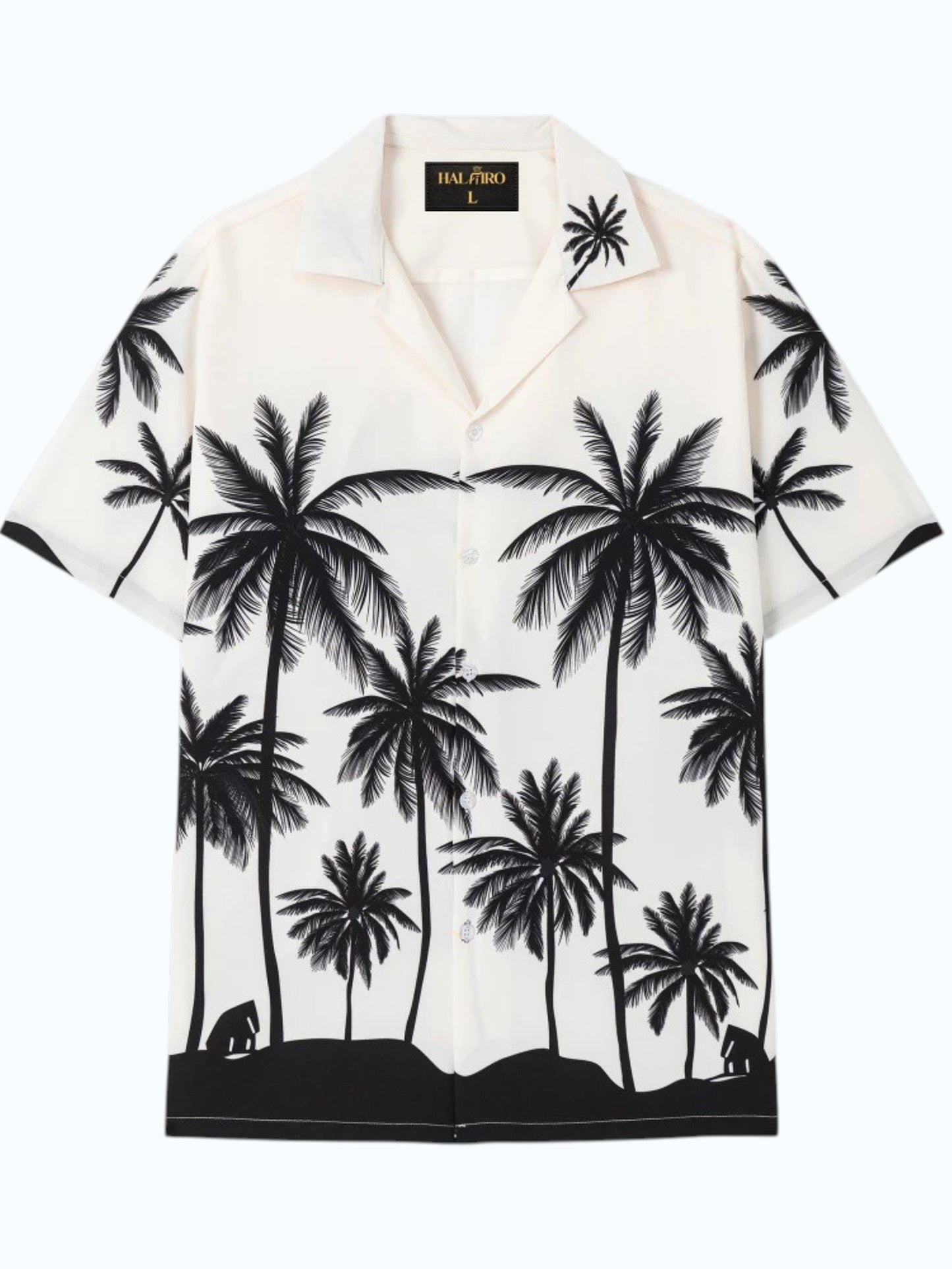 Men's White Tropical Palm Print Shirt