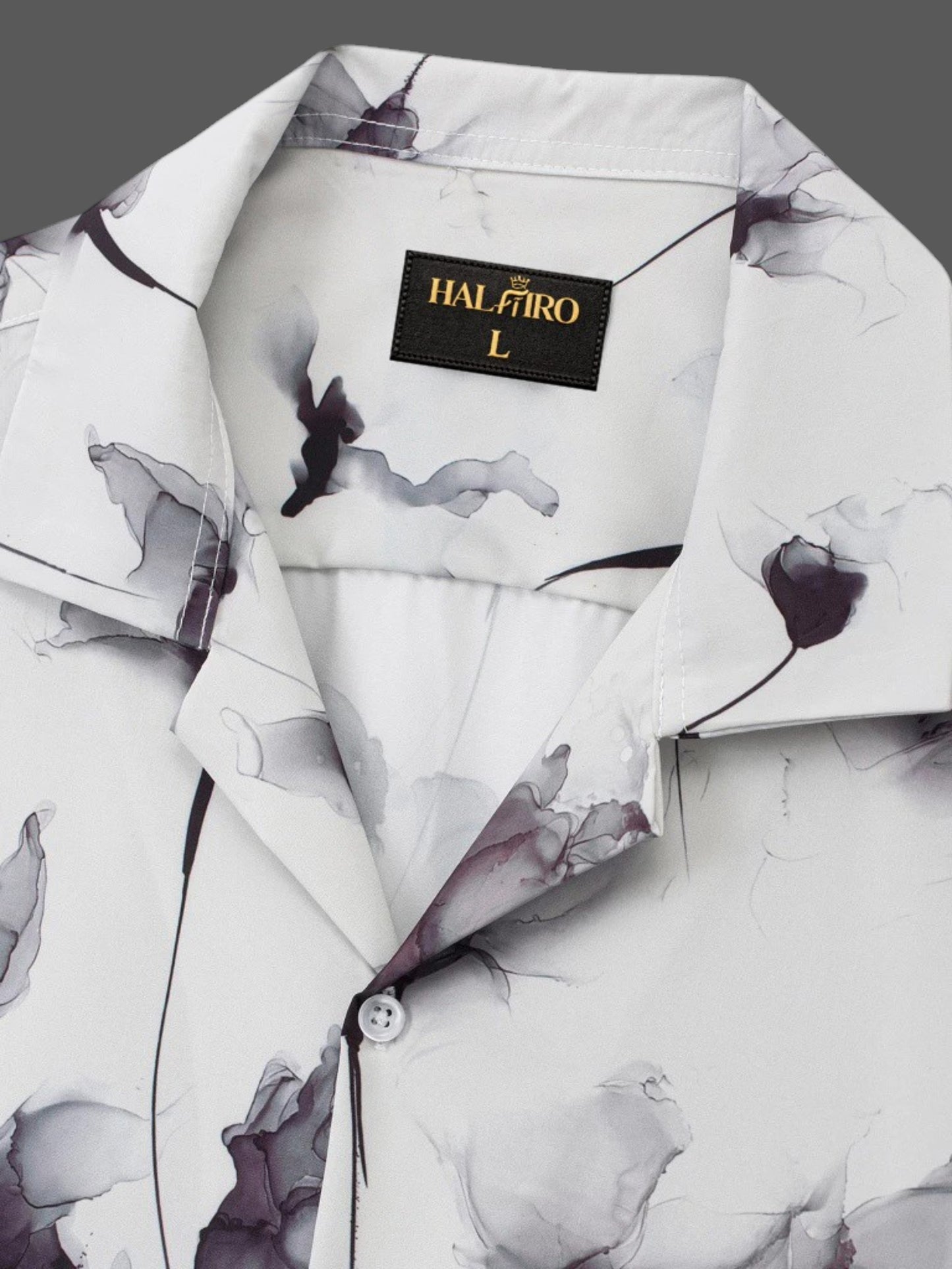 Men's White Watercolor Floral Print Shirt