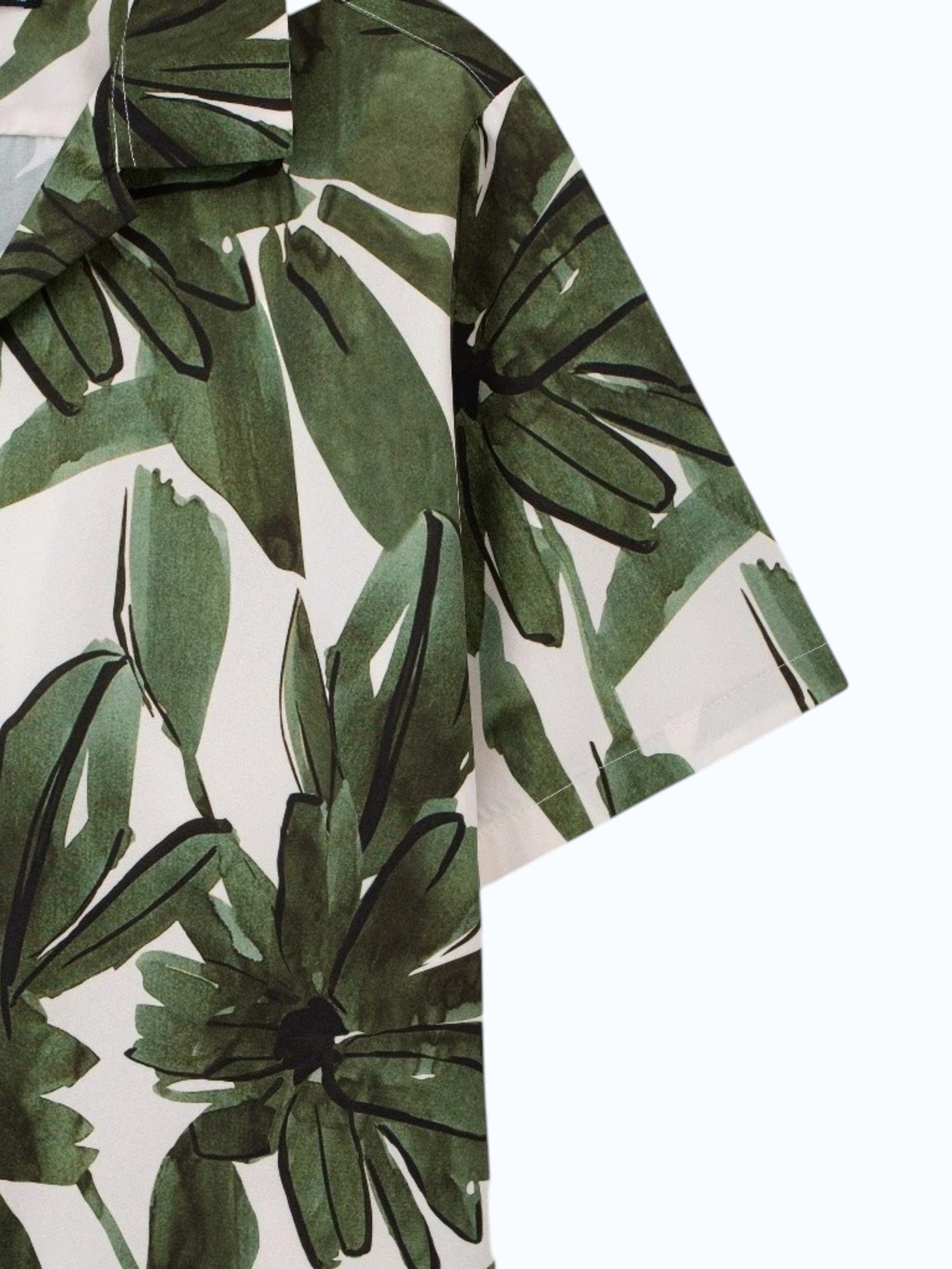 Men's Green Tropical Floral Print Shirt