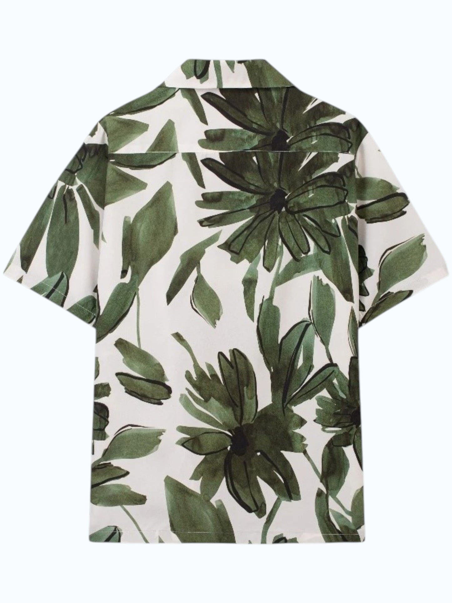 Men's Green Tropical Floral Print Shirt