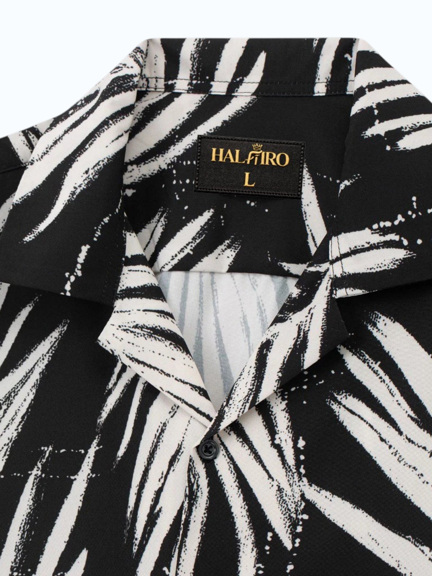 Men's Black Palm Leaf Print Shirt