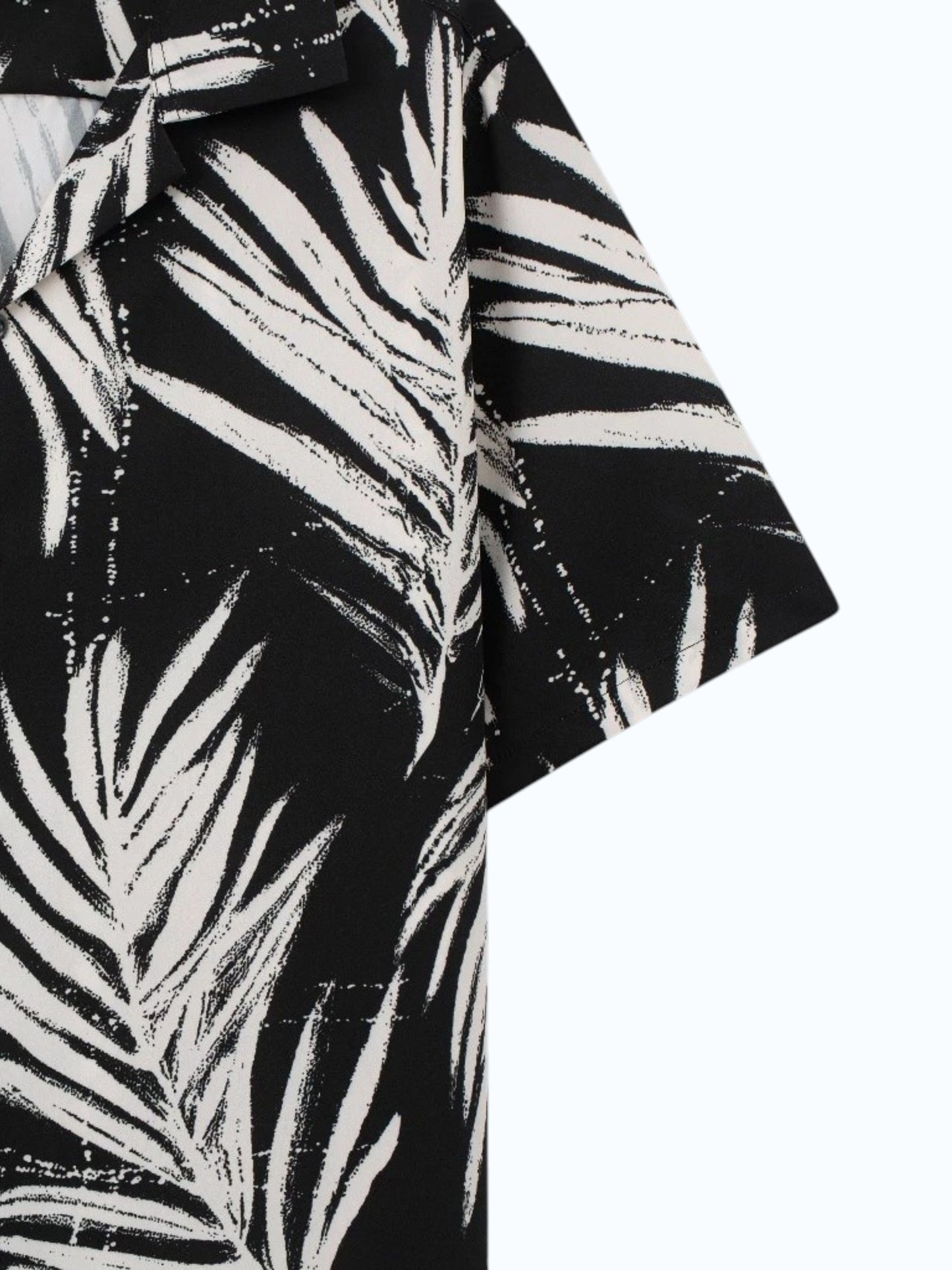 Men's Black Palm Leaf Print Shirt