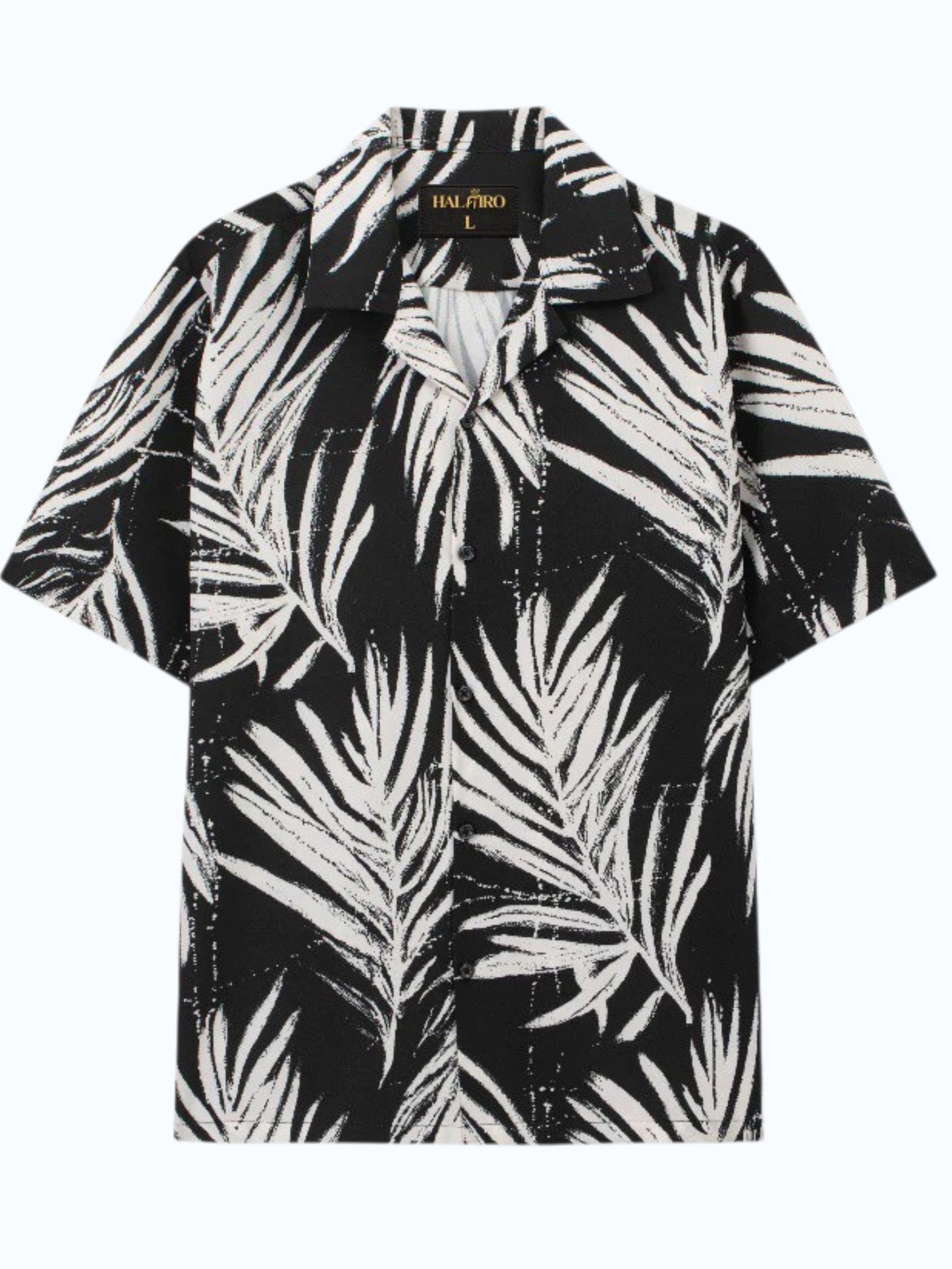 Men's Black Palm Leaf Print Shirt