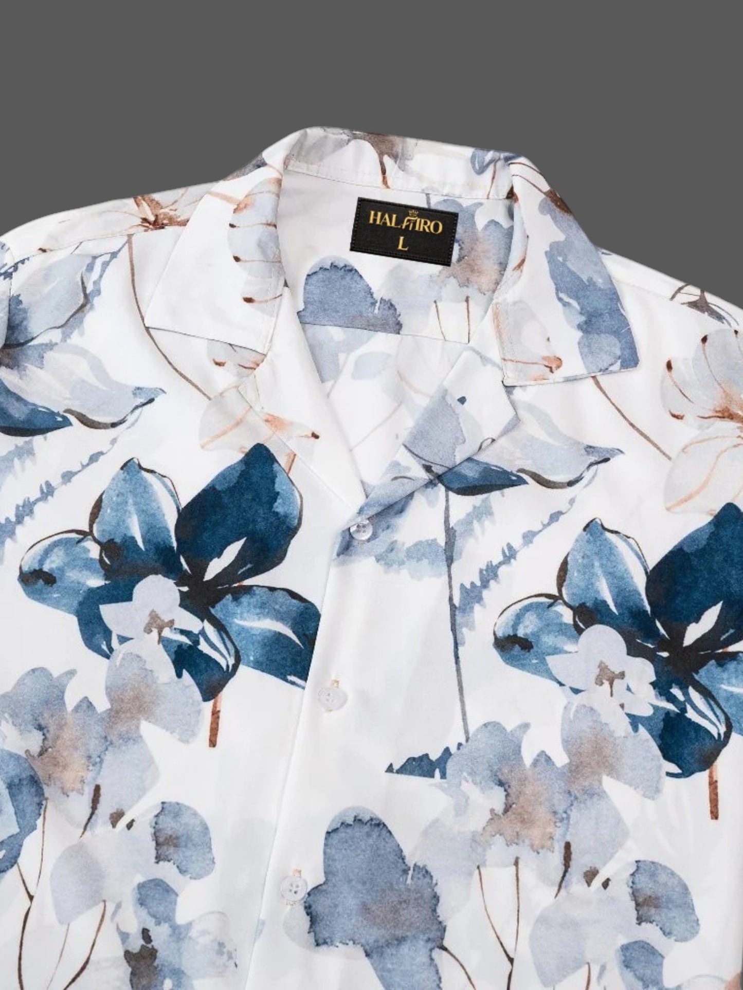 Men's Blue Floral Print Shirt