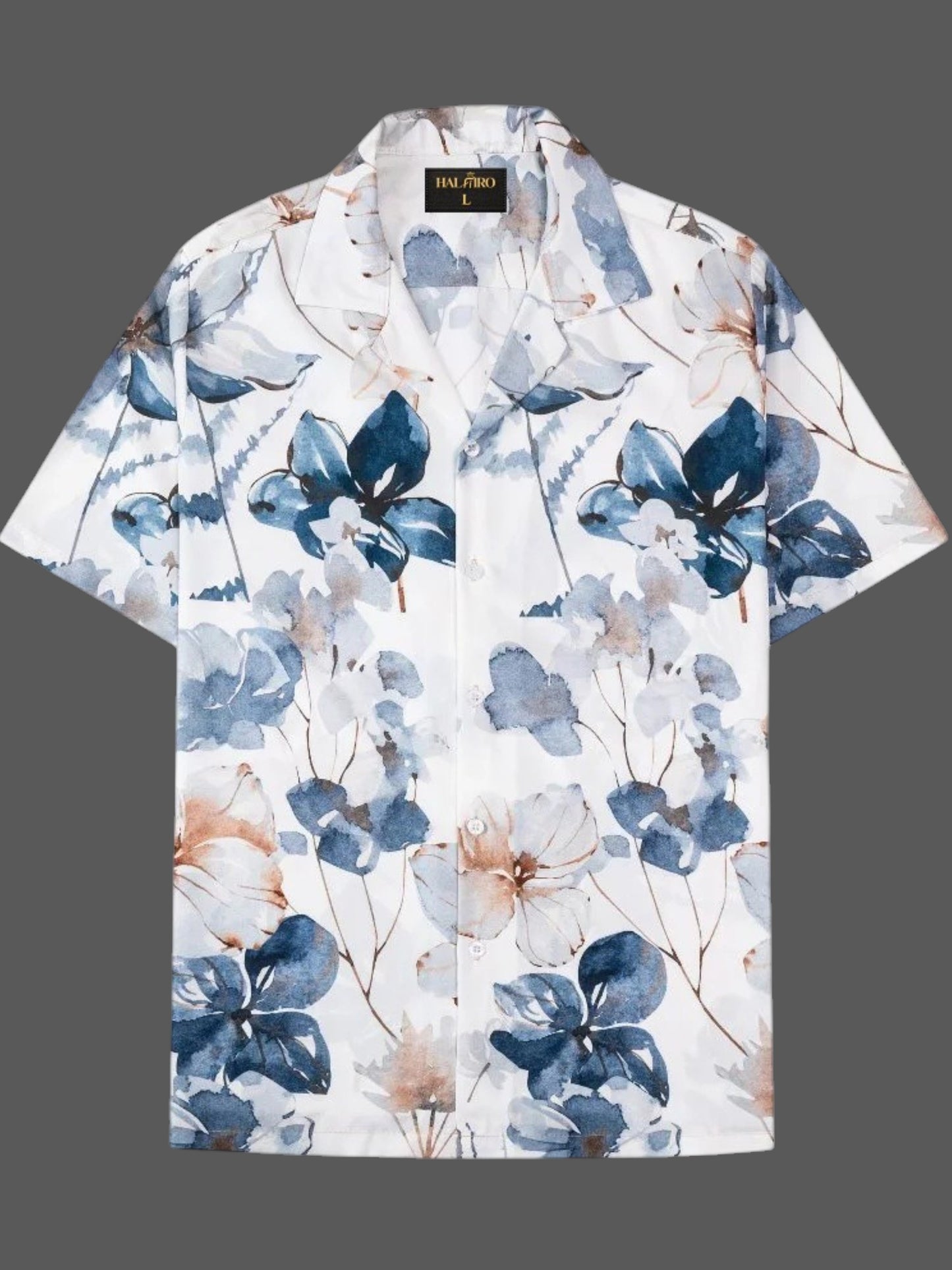 Men's Blue Floral Print Shirt