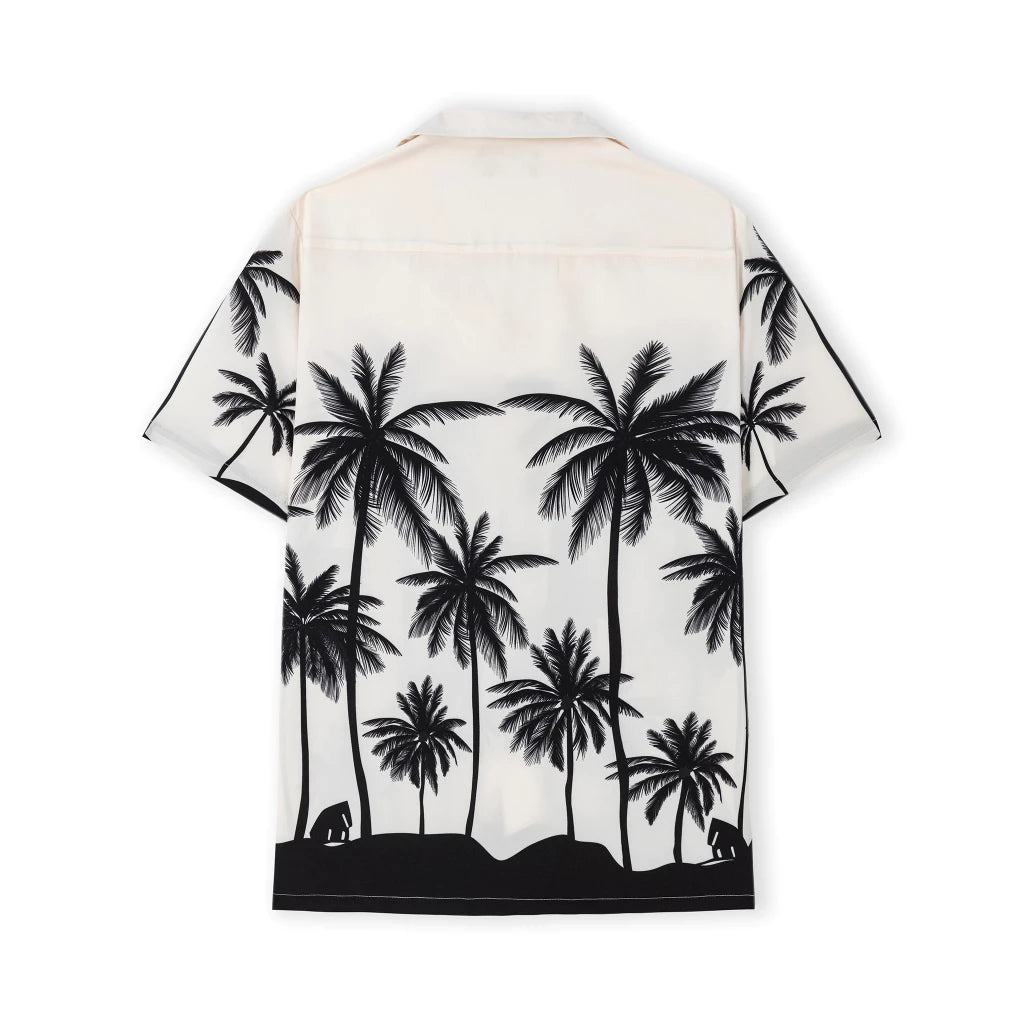 Men's White Tropical Palm Print Shirt