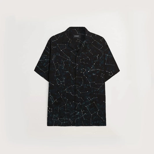 Constellation Print Black Shirt